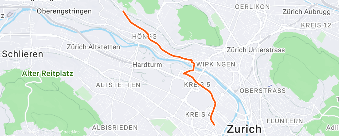 Карта физической активности (Fahrt am Nachmittag)