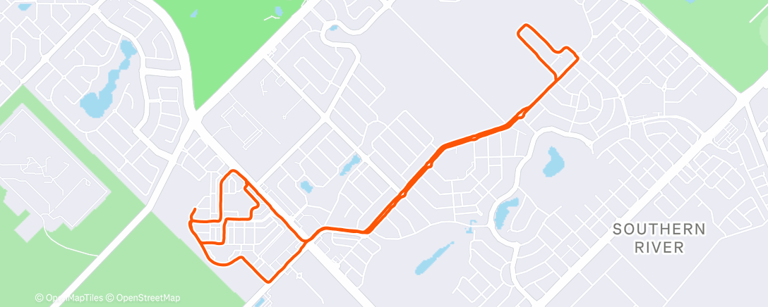 Map of the activity, Tempo Run