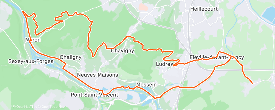 Map of the activity, Sortie VTT dans l'après-midi