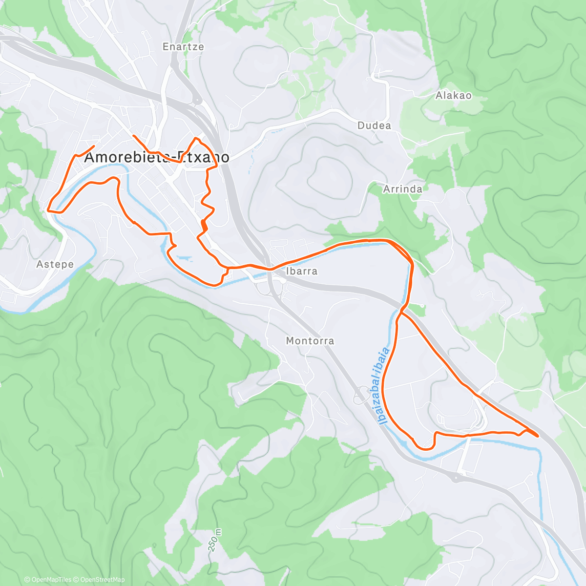 Map of the activity, Bicicleta de montaña matutina