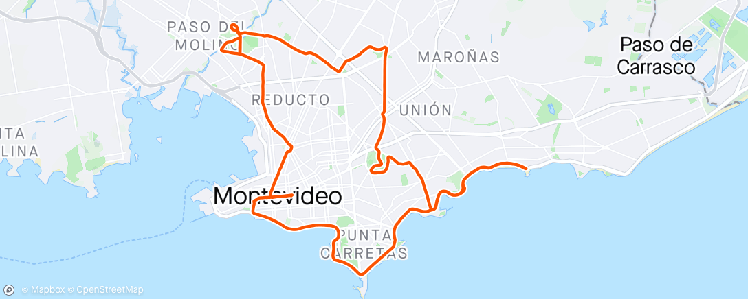 Karte der Aktivität „Maratón de Montevideo”