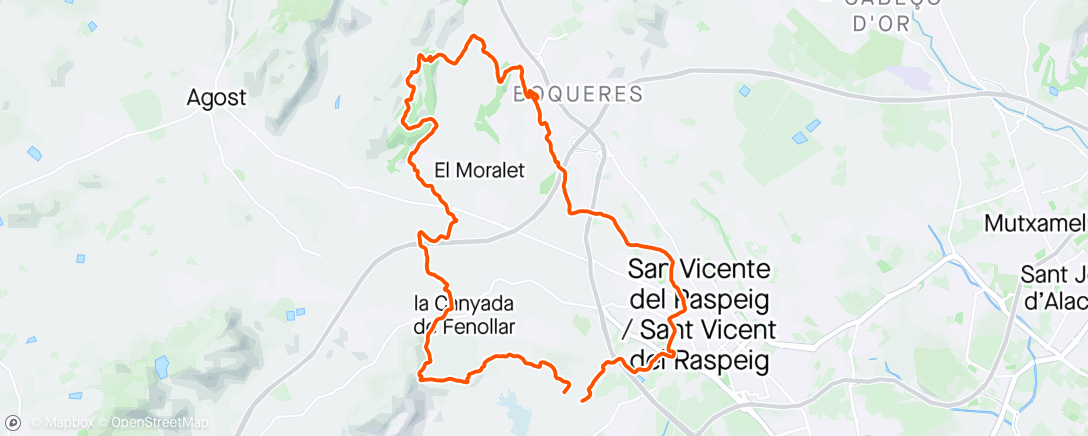 Mappa dell'attività Bicicleta de montaña eléctrica por la tarde