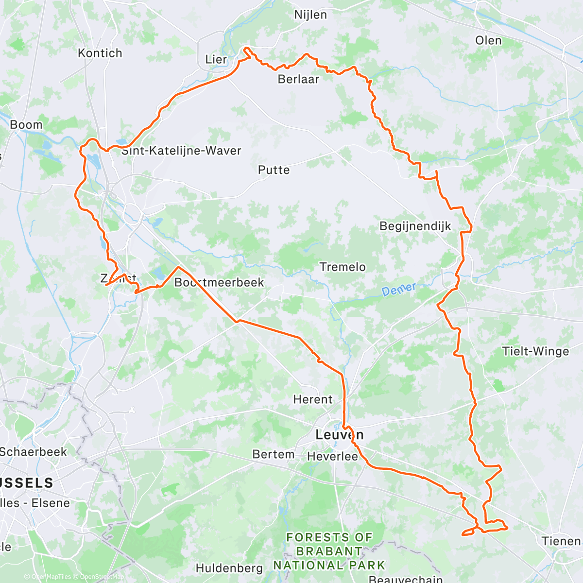 Карта физической активности (Ochtendrit op gravelbike)