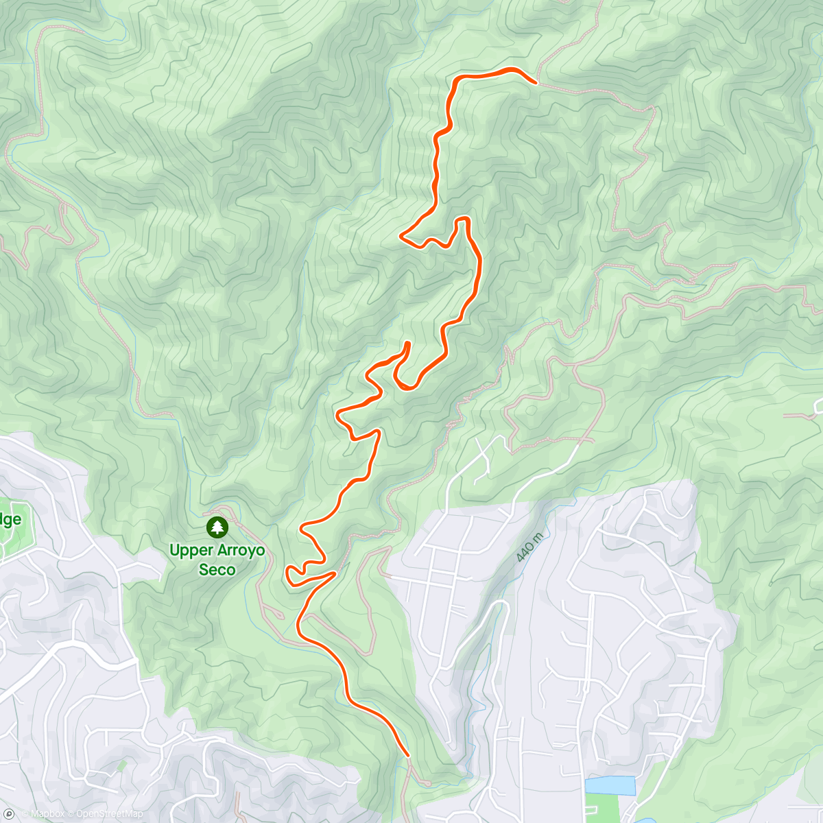 Карта физической активности (Morning run at El prieto trail)