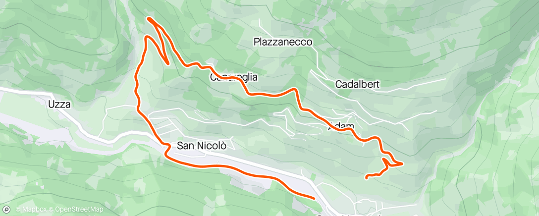 Map of the activity, Camminata #56