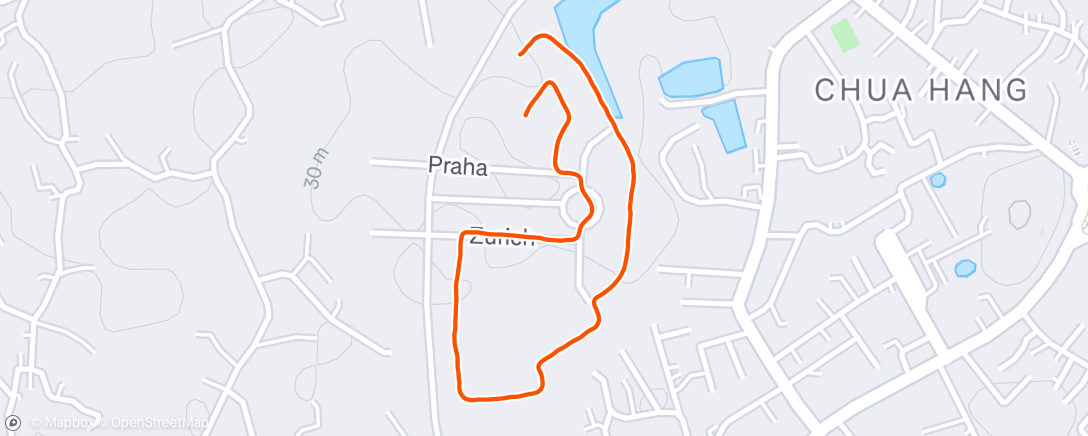 Map of the activity, Evening Run