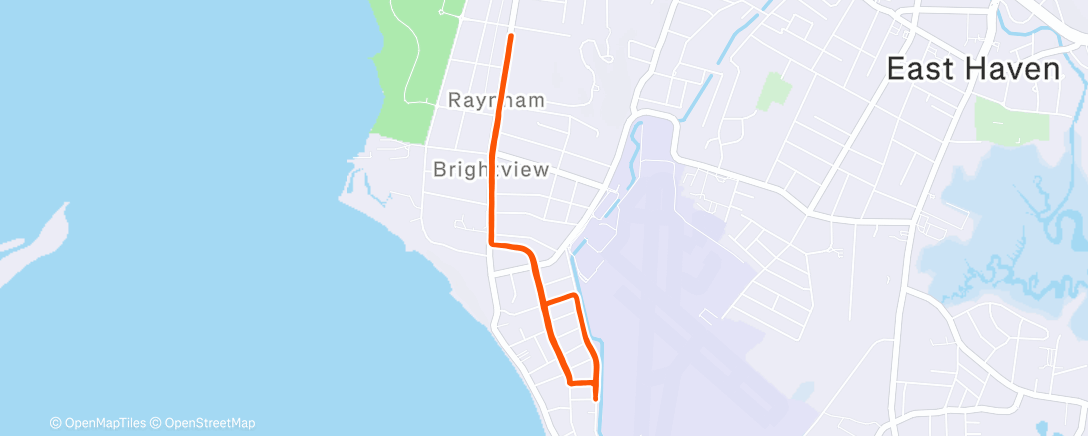Map of the activity, 8 x 1k (3:16 avg)