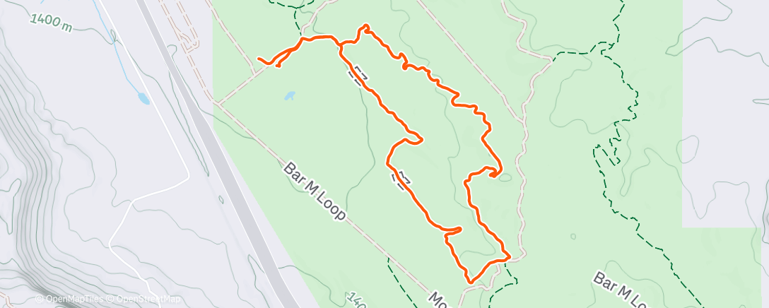 Map of the activity, Afternoon Hike