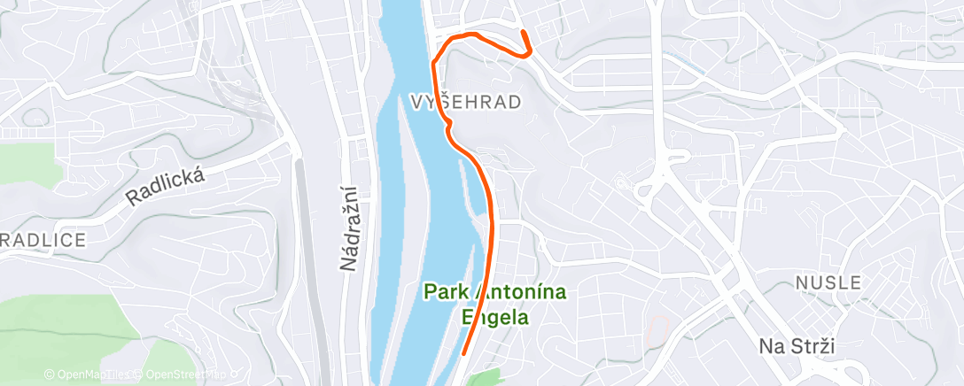 Map of the activity, Night Run