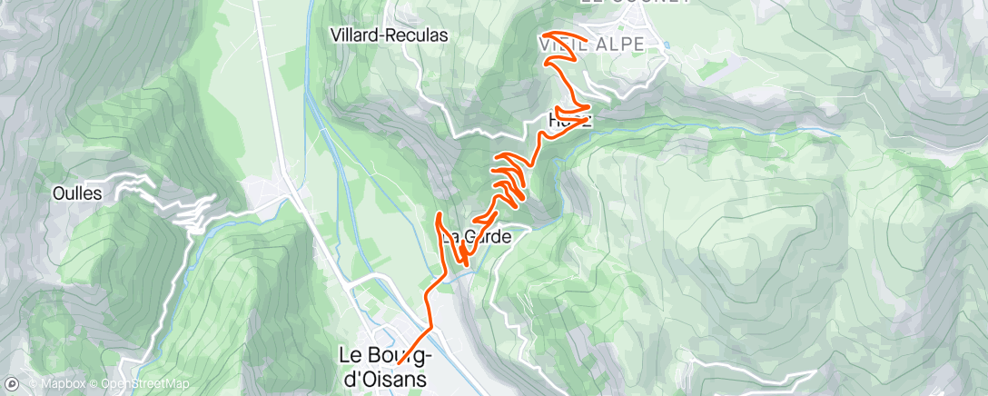 Map of the activity, Rouvy - Alpe D'Huez