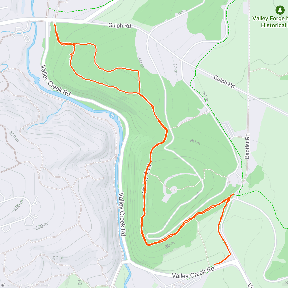 Map of the activity, Mt joy with amelia