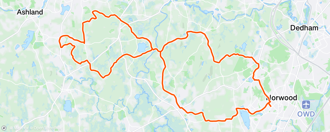 Map of the activity, Evening Ride