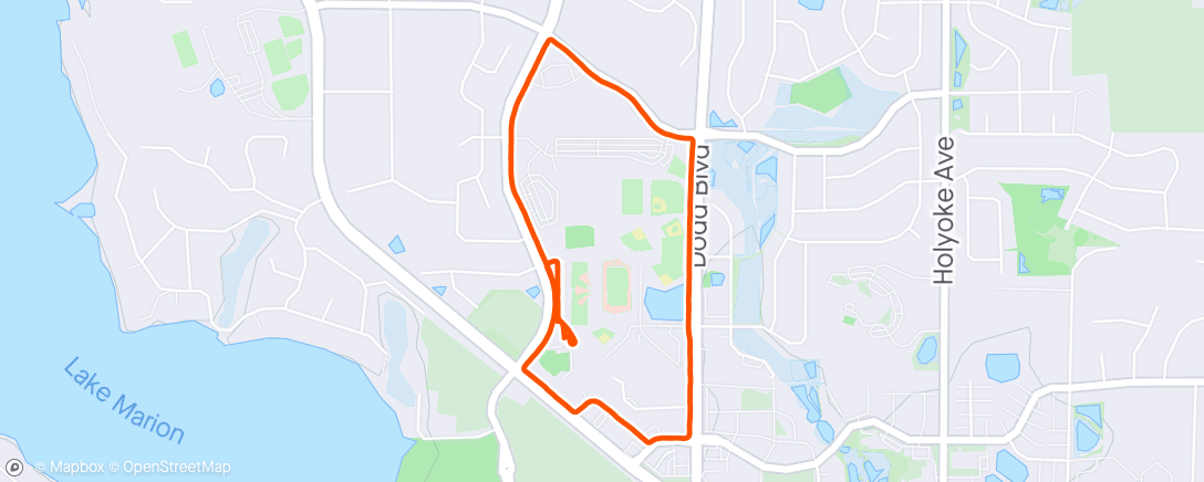 Map of the activity, 25 Min Recovery Run