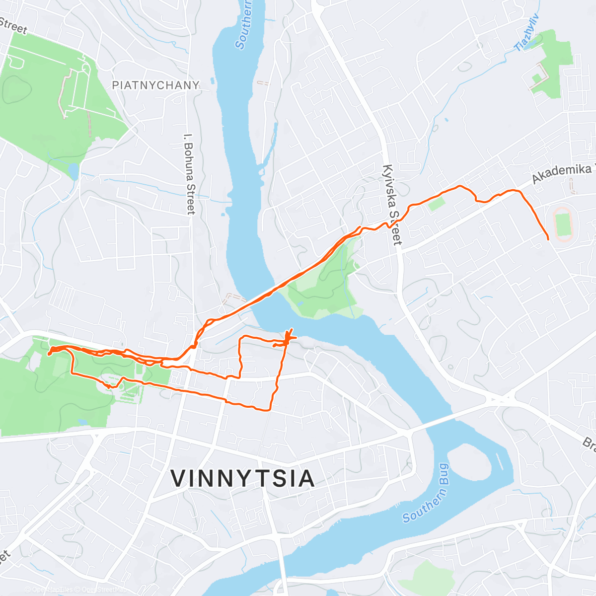 Map of the activity, Morning Run