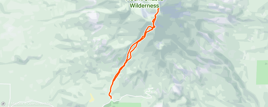 Map of the activity, the ole Shasta slog