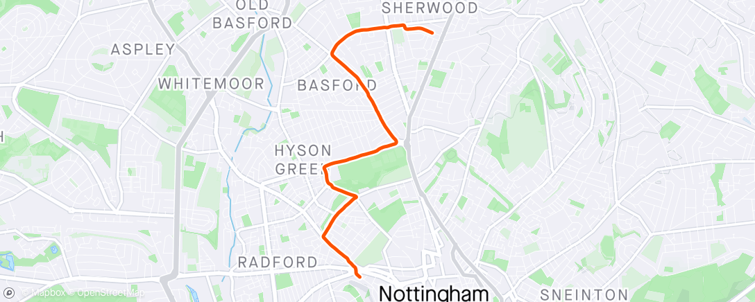 Karte der Aktivität „Evening Run | 5k for a Tuesday”