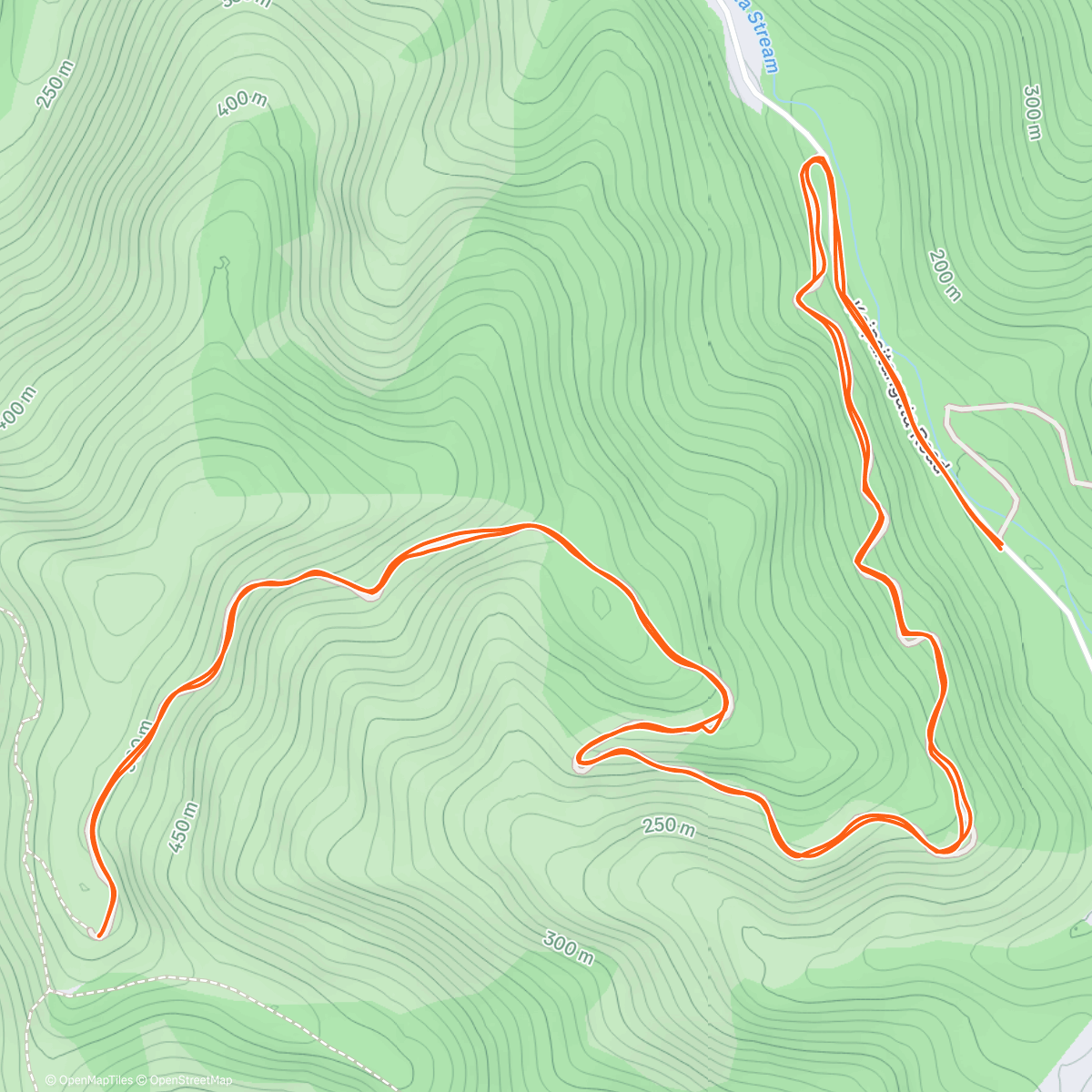 Map of the activity, Mt Dick