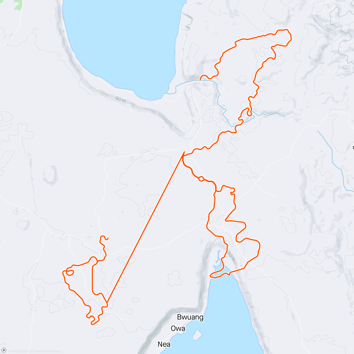 Map of the activity, Zwift - Bridges and Boardwalks in Makuri Islands