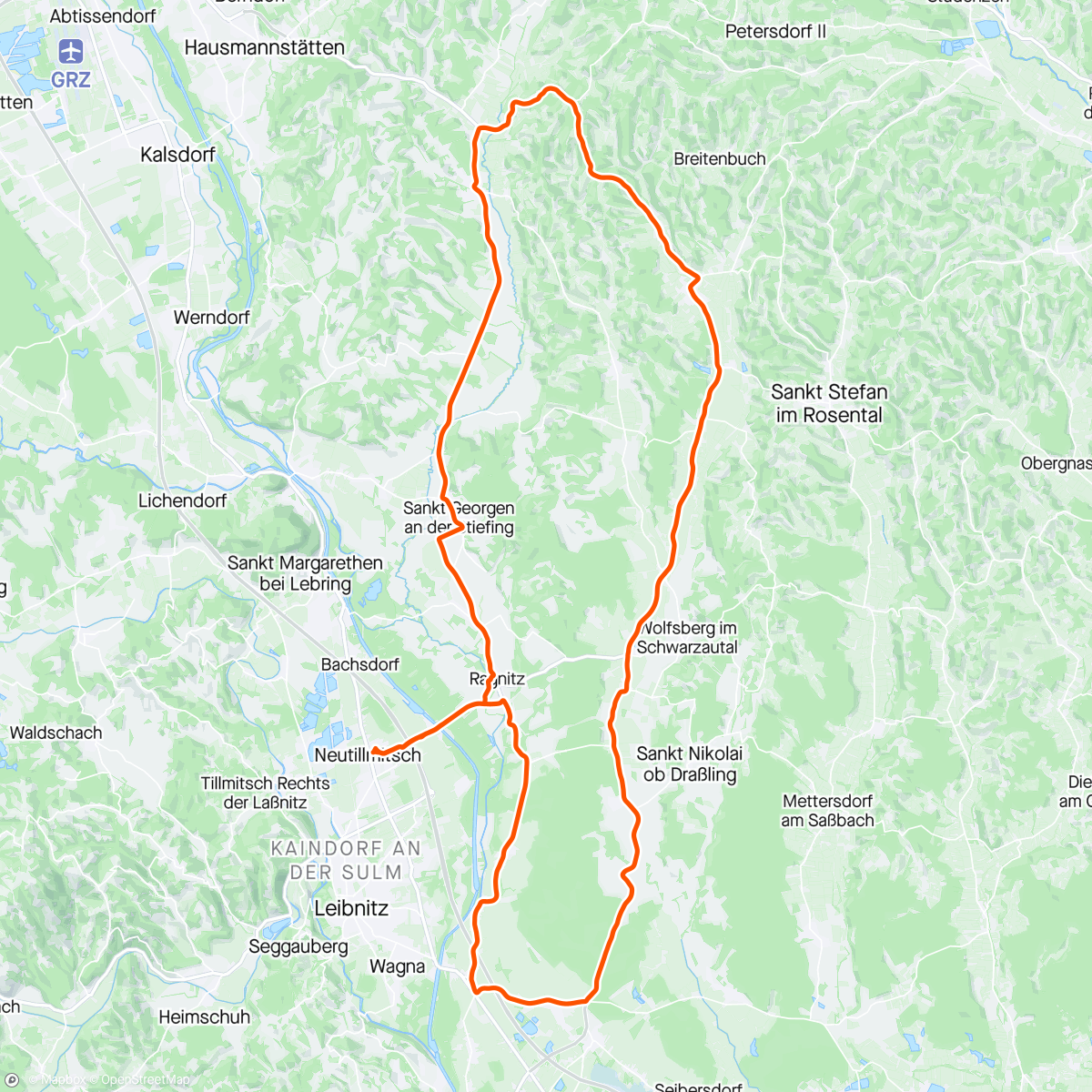 Map of the activity, 15.04.2024 - Tag 2 - RR Leibnitz in der Südsteiermark