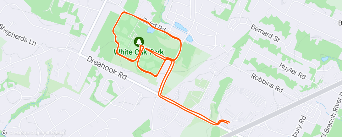 Map of the activity, Mid Day Work Run