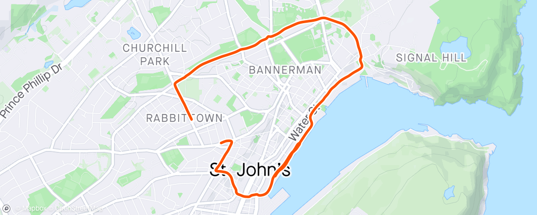 Map of the activity, Slow jog