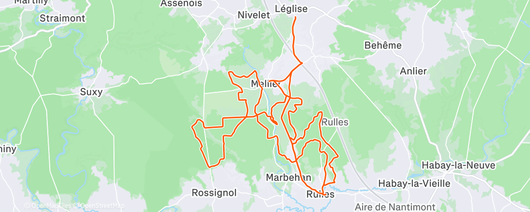 Map of the activity, Rando VTT Rulles ☀️