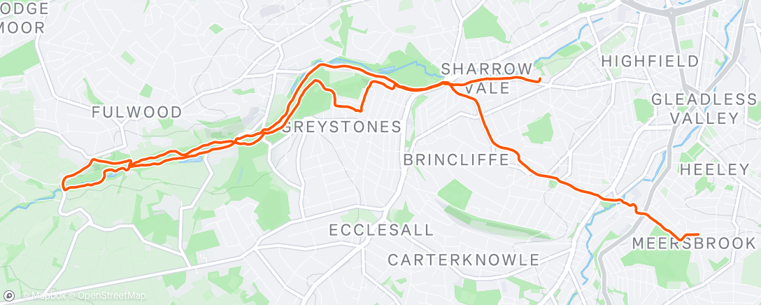 Map of the activity, Afternoon Run