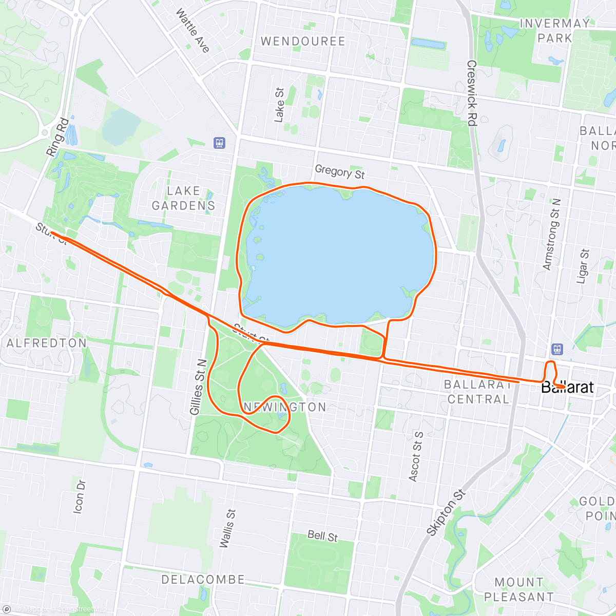 Carte de l'activité Ballarat Half Marathon