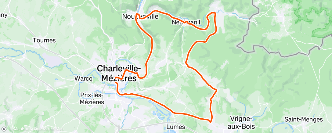 Map of the activity, Sortie vélo le matin