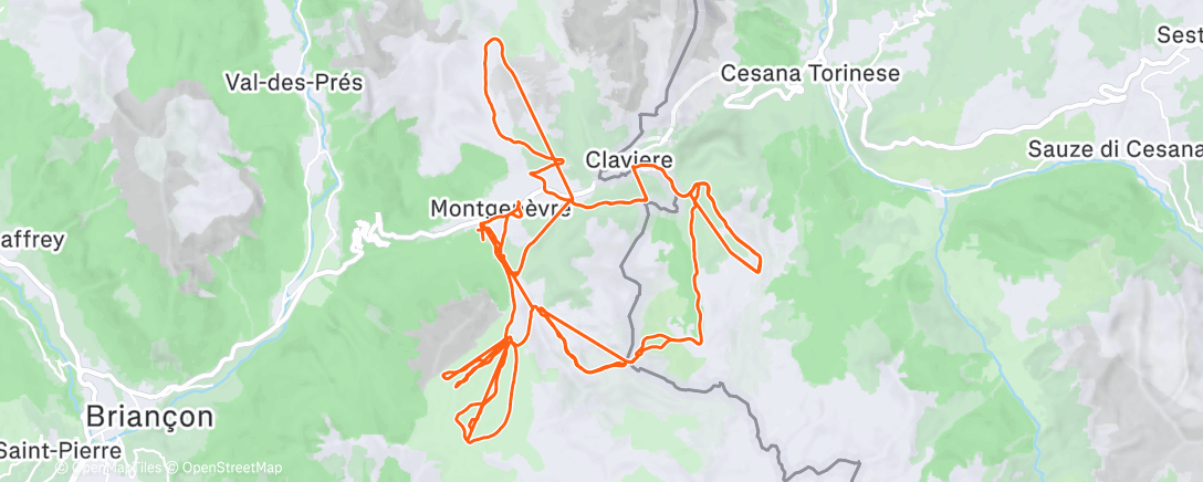 Map of the activity, Ski à Montgenevre avec le fiston