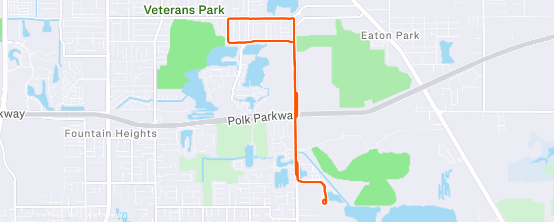 Map of the activity, Afternoon Run