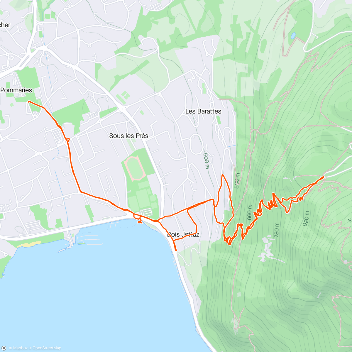 Map of the activity, AR au Pré Vernet