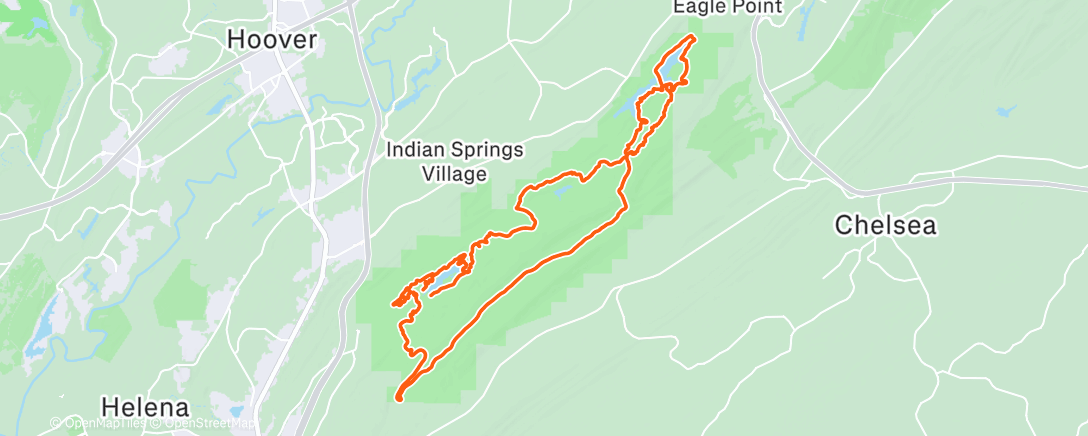 Map of the activity, Afternoon Mountain Bike Ride