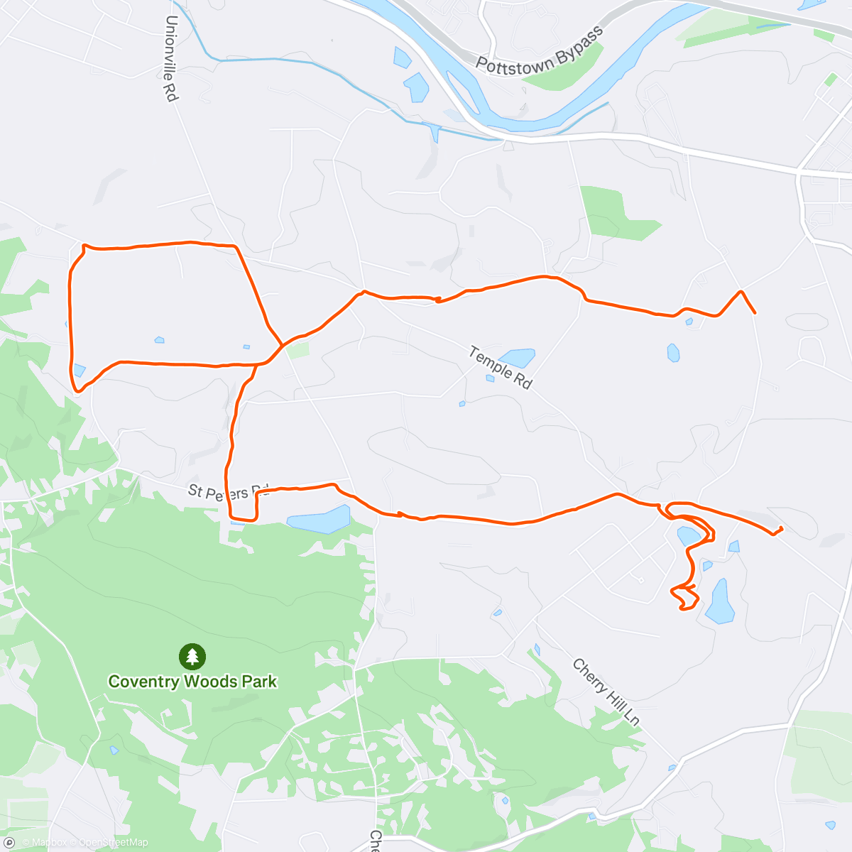 Map of the activity, Jeff's first E bike ride through the Free Love Valley