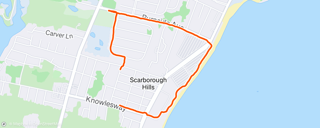 Map of the activity, Beach Walk w Campbell