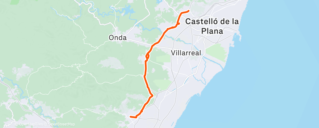 Map of the activity, Bicicleta por la mañana