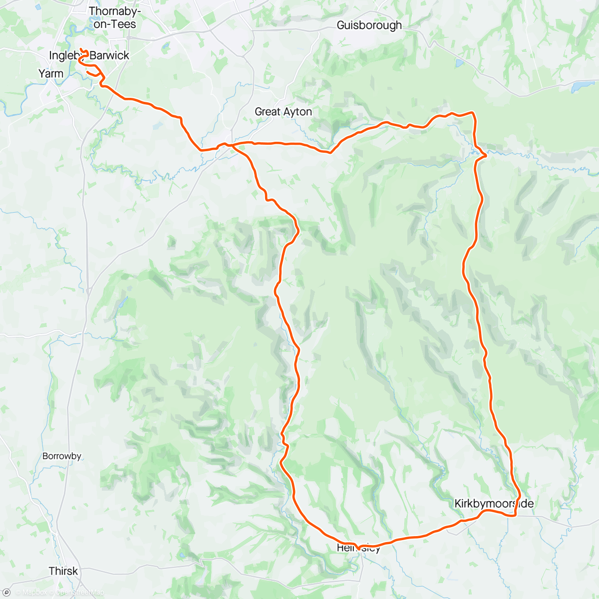 Map of the activity, Kirbymoorside loop