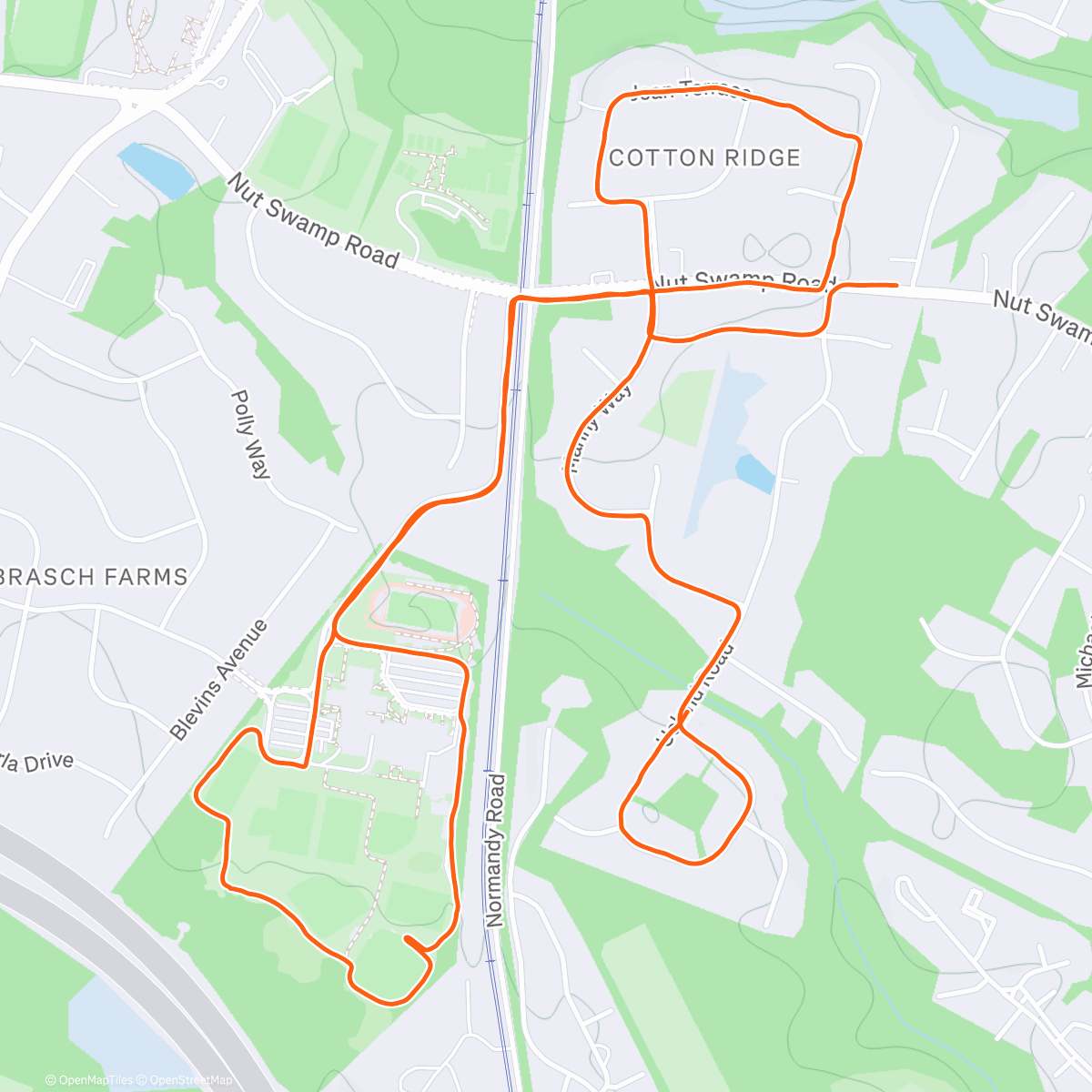 Map of the activity, Lunch Run