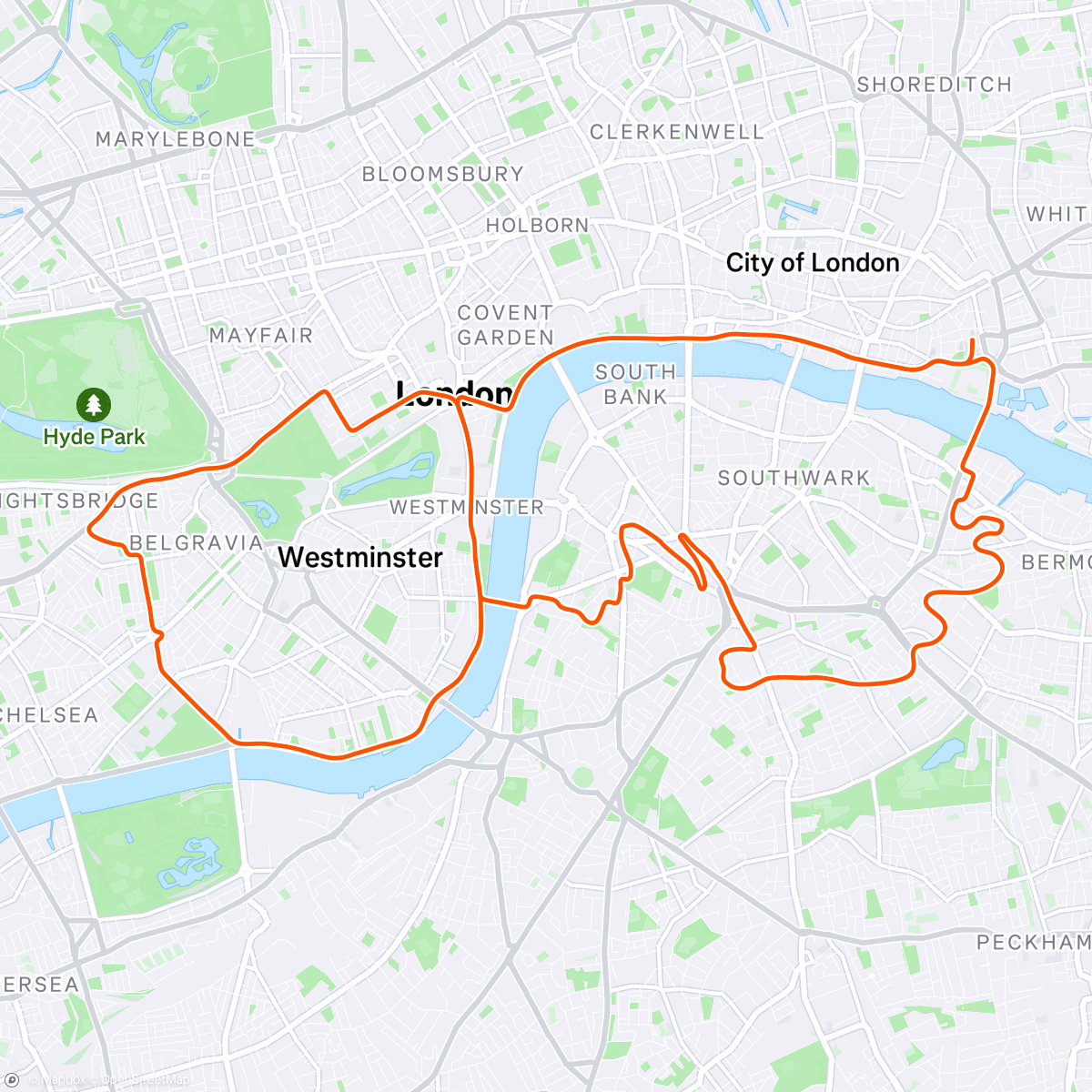 Map of the activity, Zwift - Group Ride: TT3K x CICLISTA CICLISTA RACING SERIES #2 on Greater London 8 in London