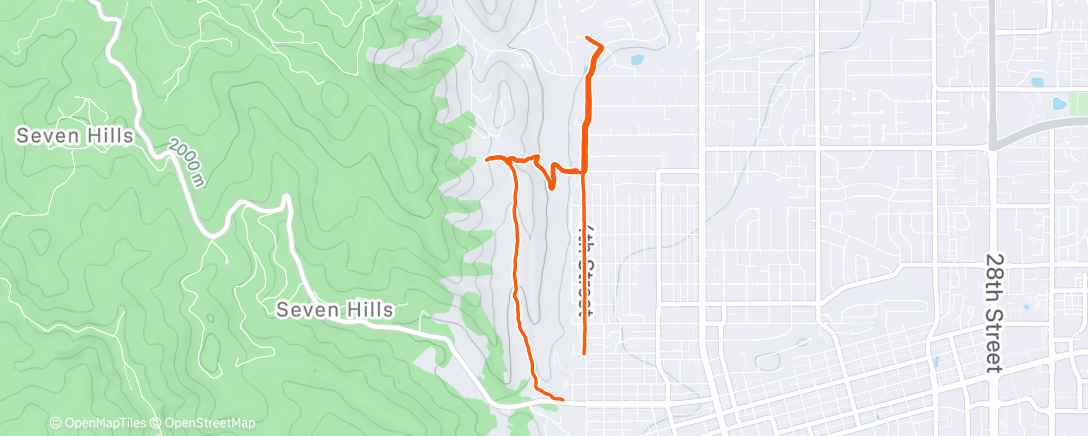Map of the activity, 5 by 8 El Sendero de la Cabra