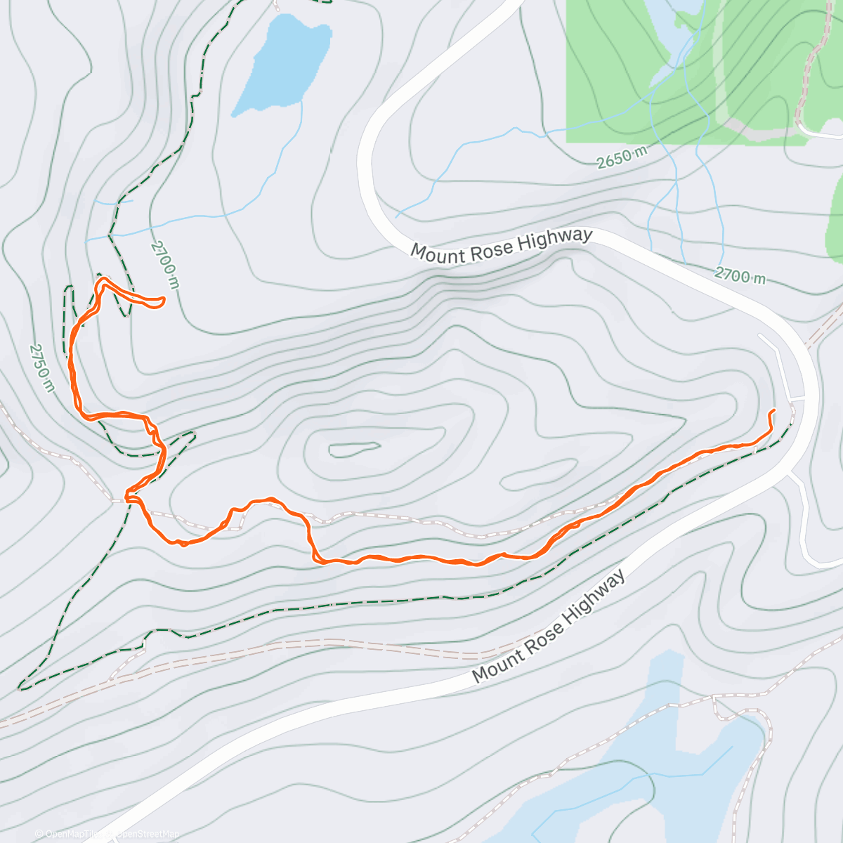 Map of the activity, Afternoon back country snow shoe.