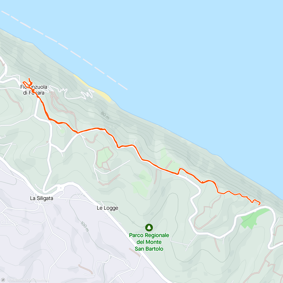 Mapa de la actividad (Stukje langs de kust)