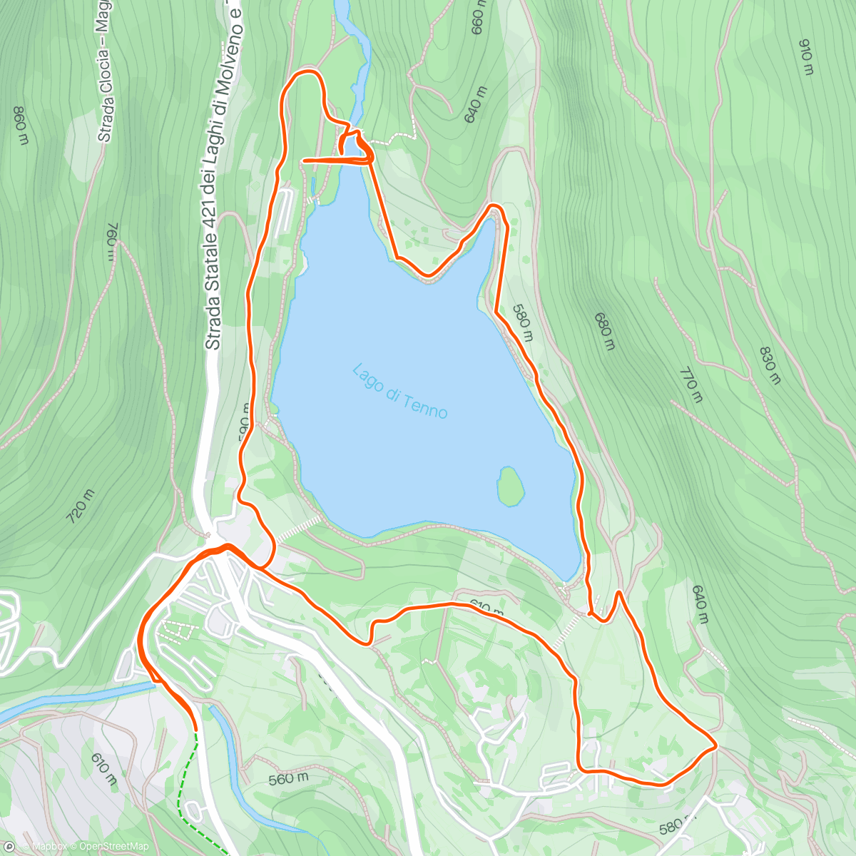 Mapa de la actividad, Lago di Tenno