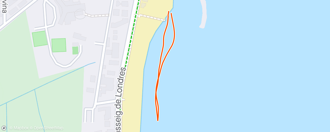 Map of the activity, Morning Swim Kit Test