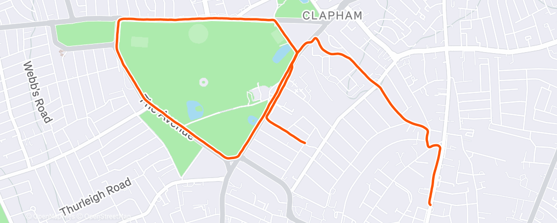 Map of the activity, Morning Run