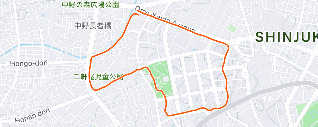 Map of the activity, 月曜日はオフ　おっさんぽ