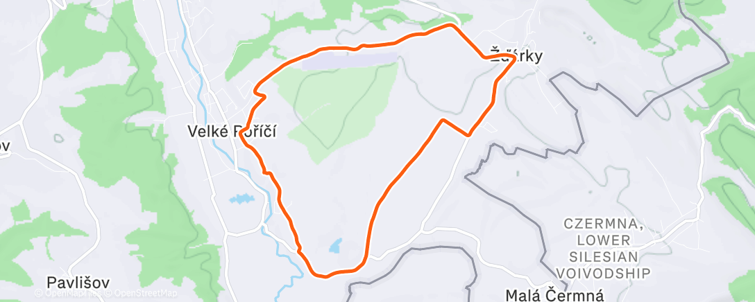 Map of the activity, Afternoon Trail Run