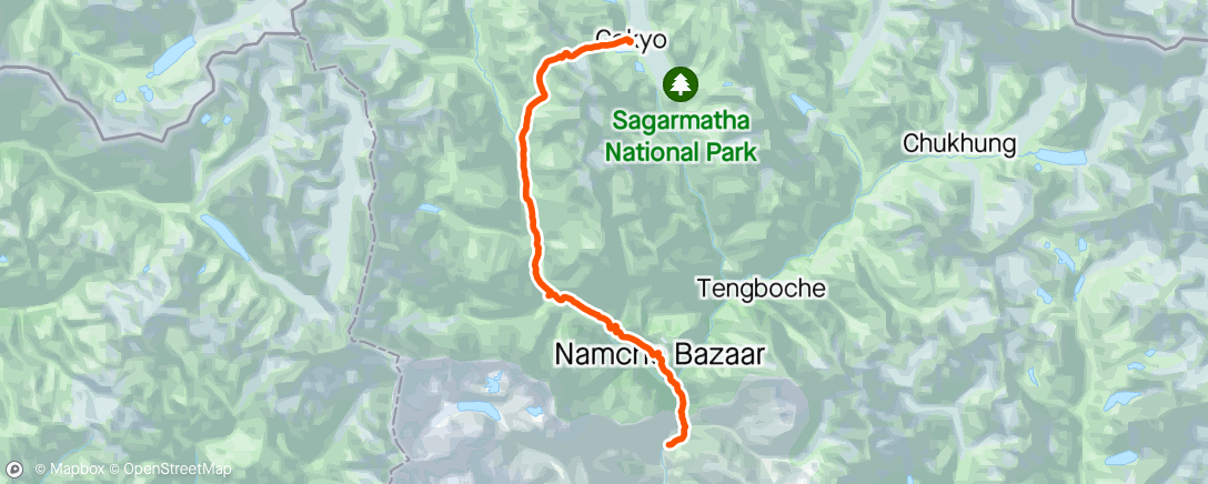 Map of the activity, Gokyo - Renjo Pass (5370m) - Thame - Namche i acabem fora Sagarmatha