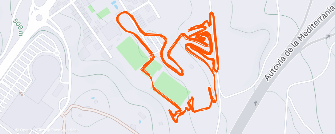 Map of the activity, Bicicleta a la hora del almuerzo