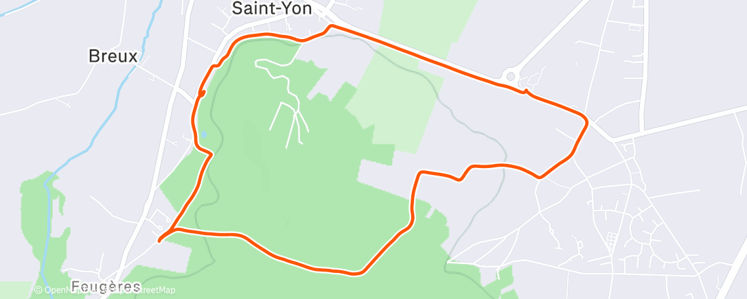 Map of the activity, Course à pied le matin